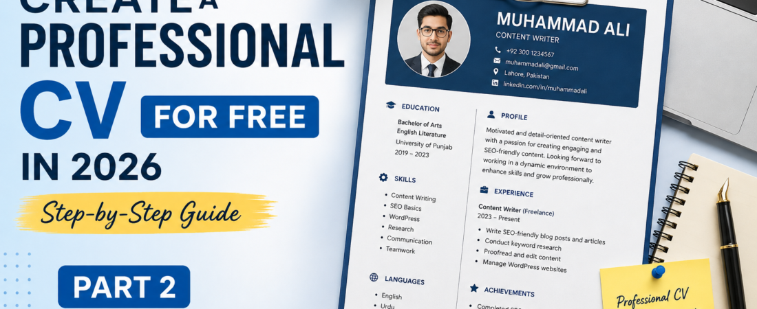 How to Create a Professional CV for Free in 2026 — Part 2